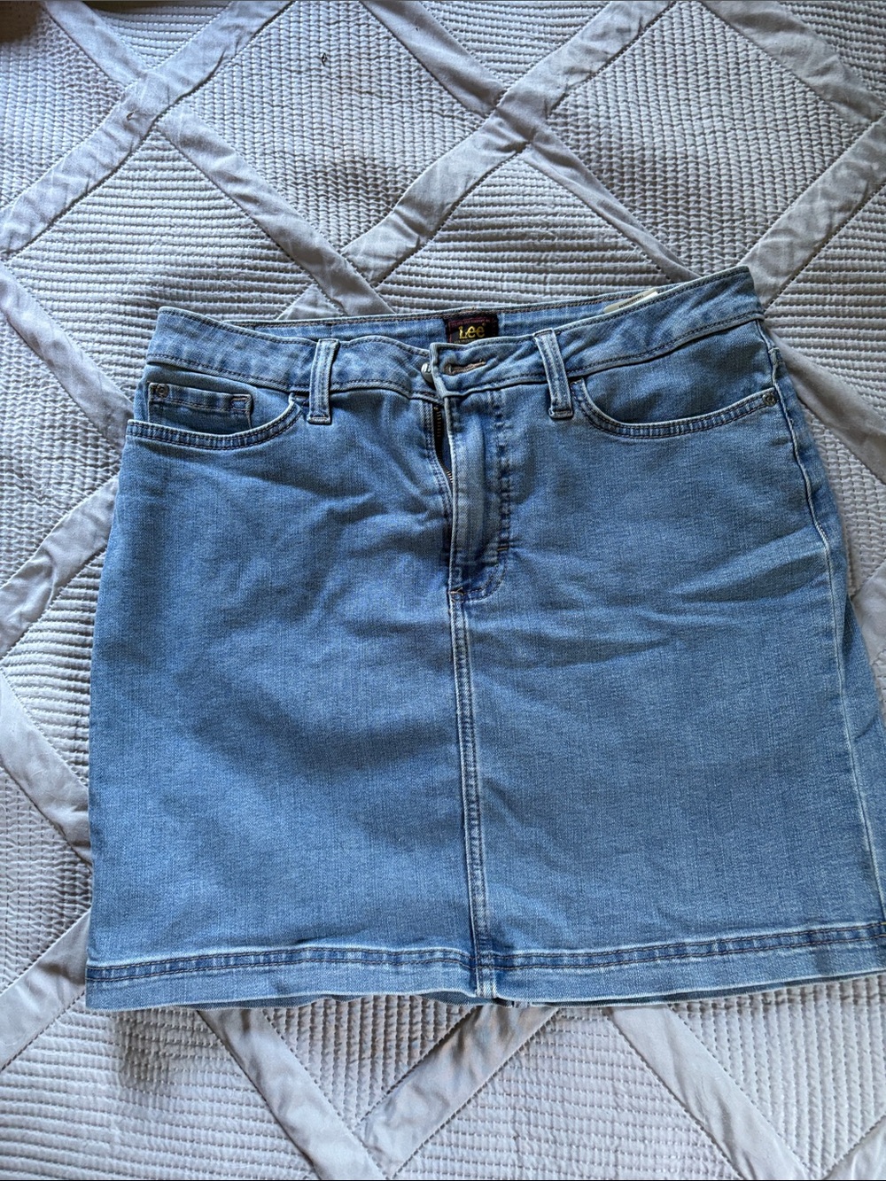 Lee Denim Mini Skirt/skort in Light Blue Wash